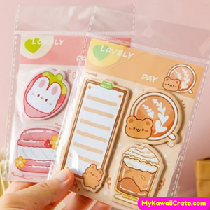 Cute Kawaii Animals Sticky Notes 4 Packs Set