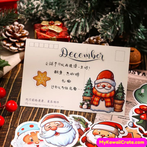 Kawaii Santa Claus Christmas Decorative Stickers 49 Pc Pack