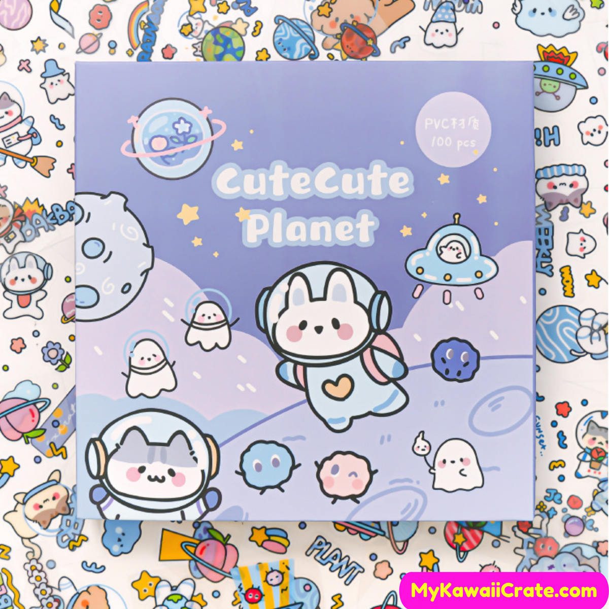 Cute Kawaii Stickers, Cute Sticker Sheets, Yellow Stickers, Pink Stickers,  Green Stickers, Sticker Sheet Set, Journal Sticker, Girl Stickers 
