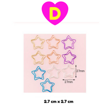 10 Pc Set Kawaii Designs Paper Clips ~ Cactus Diamond Stars Ice Cream Heart Planets Paper Clips