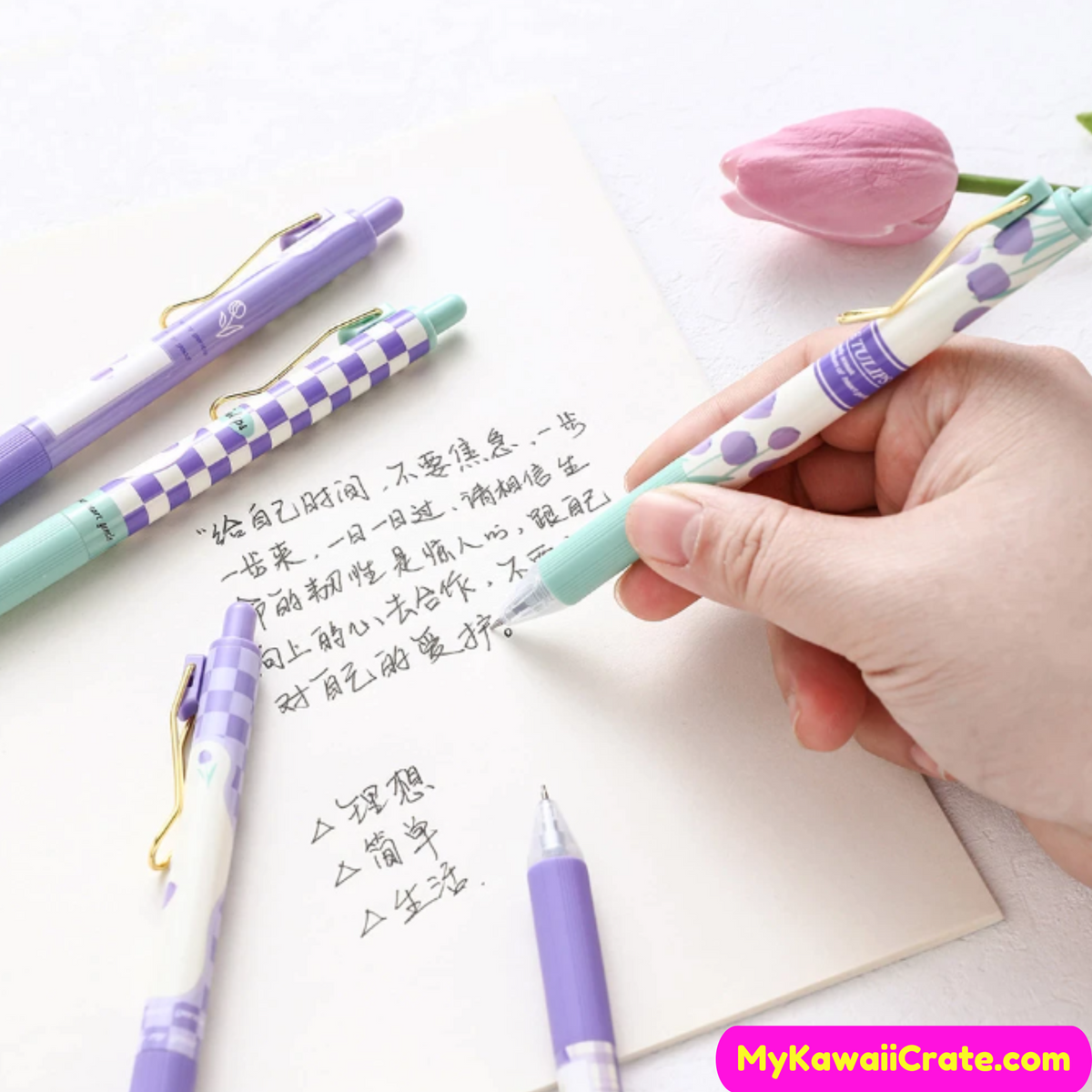 Kawaii Pastel Flowers Retractable Gel Pens, Cute Gift Pen Set –  MyKawaiiCrate