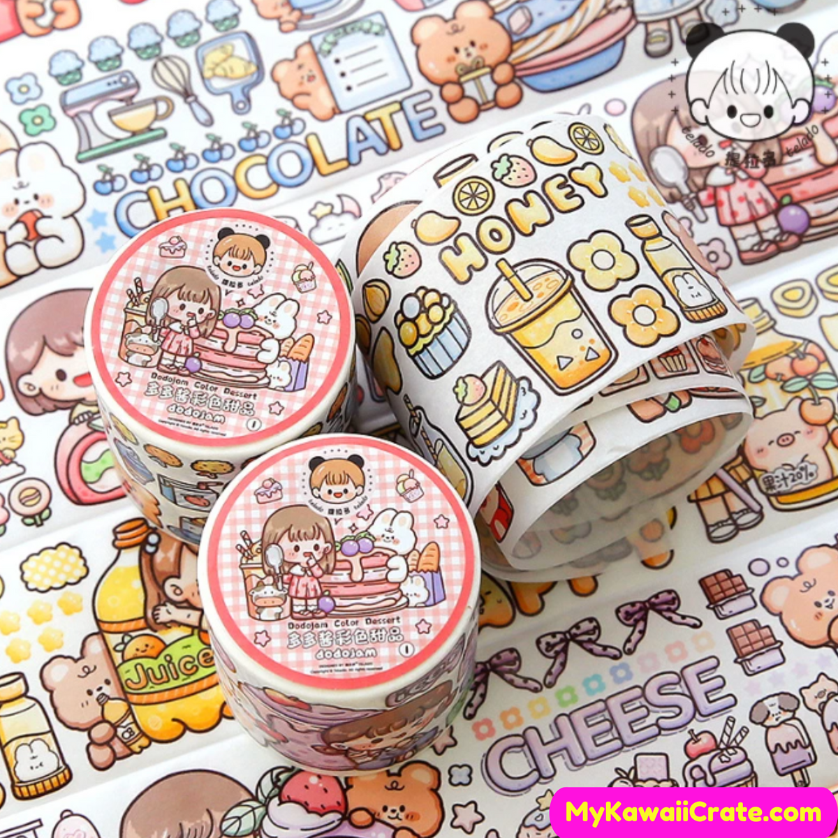 Cute Poké Picnic Washi Tape, Kawaii Anime Washi Tape, Food Washi Tape