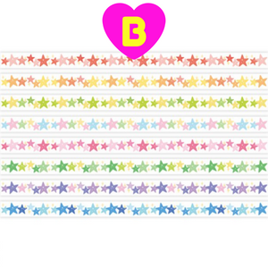 Kawaii Colorful Ribbons Stars Clouds Bubbles Washi Tapes 8 Rolls Pack