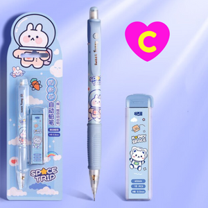 Kawaii Cute Cartoon Mechanical Pencil Set with Lead Refill and Eraser