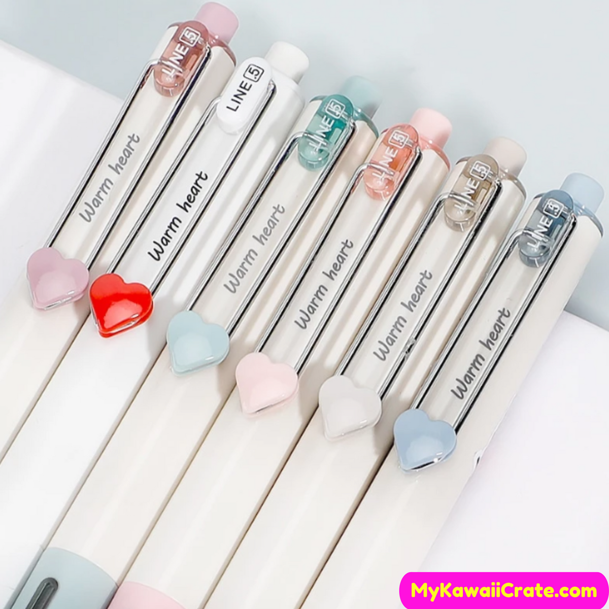 Kawaii Heart Love Retractable Gel Pens 5 Pc Set, Cute Love Pens –  MyKawaiiCrate