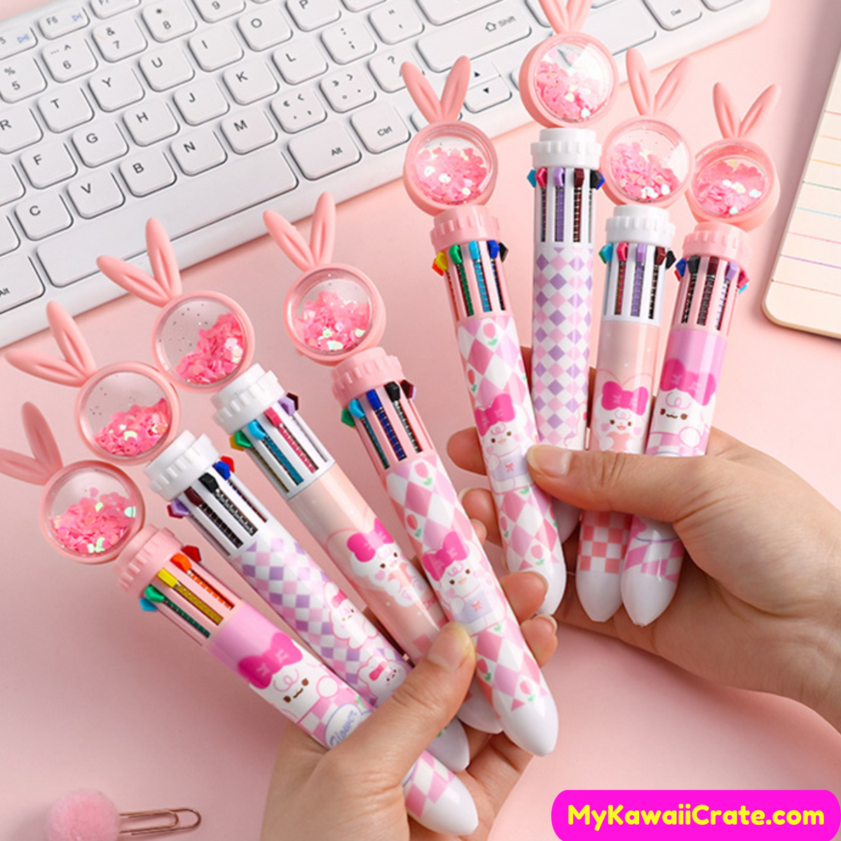 Kawaii Rabbit Ears 10 Colors in 1 Chunky Ballpoint Pen – MyKawaiiCrate