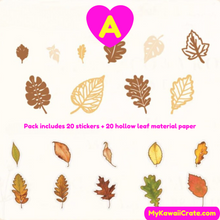 A World of Leaves Decorative Stickers and Material Paper Set 40 Pcs Pack