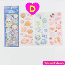 Charming Planet Seashells Decorative Stickers 3 Sheets Set