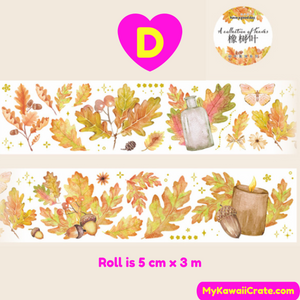 Colorful Foliage Special Ink Decorative Washi Tape
