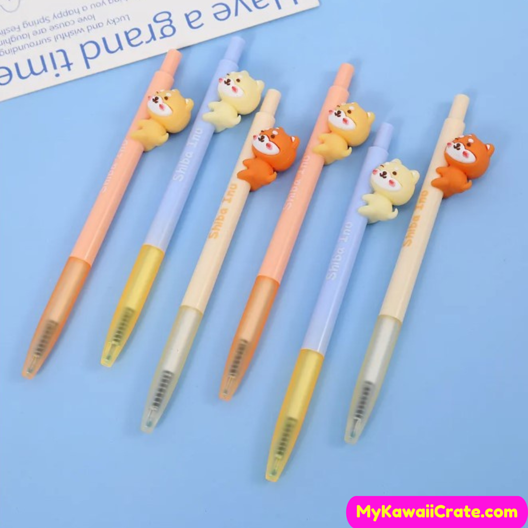 Wholesale Bulk Retractable Kawaii Gel Pens Elegant Cute Dog Design