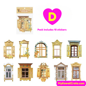 Fresh Air through the Windows Laser Hollow Large Size Stickers 10 Pc Pack