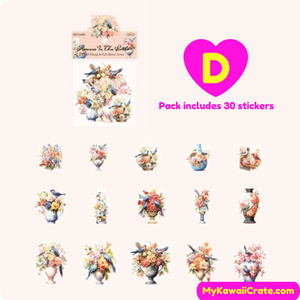 Gorgeous Oriental Retro Style Blooming Designs Decorative Stickers 30 Pc Pack