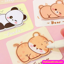 cartoon animals sticky memo