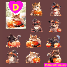 Kawaii Adorable Kittens Shell Light Decorative Stickers 10 Pc Pack