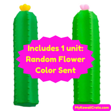 Kawaii Blooming Cactus Flexible Silicone Pencil Bag