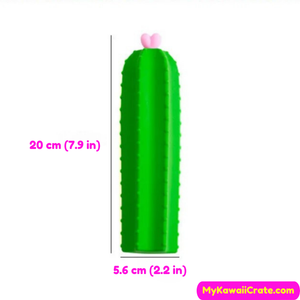 Kawaii Blooming Cactus Flexible Silicone Pencil Bag