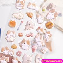 Puffy cat stickers