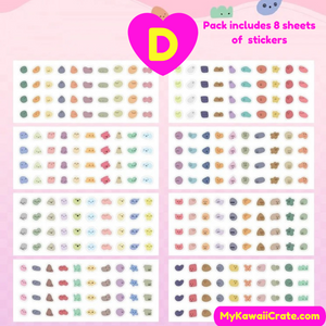 Kawaii Fun Expressions Decorative Stickers 8 Sheet Pack