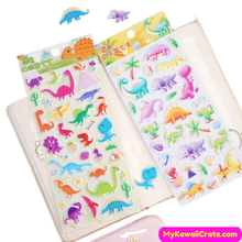 Kawaii Jurassic Dinosaurs 3D Puffy Stickers 4 Sheets Set