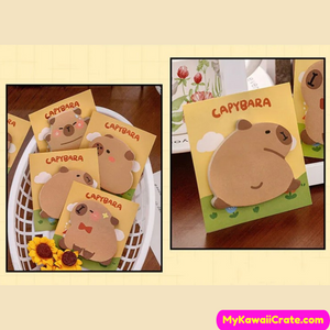 Kawaii Lovely Capy Sticky Notes 4 Packs Set