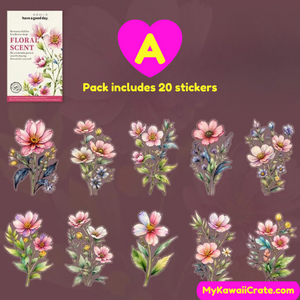 Lovely Floral Romance Large Size Decorative Stickers 20 Pc Pack