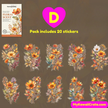 Lovely Floral Romance Large Size Decorative Stickers 20 Pc Pack