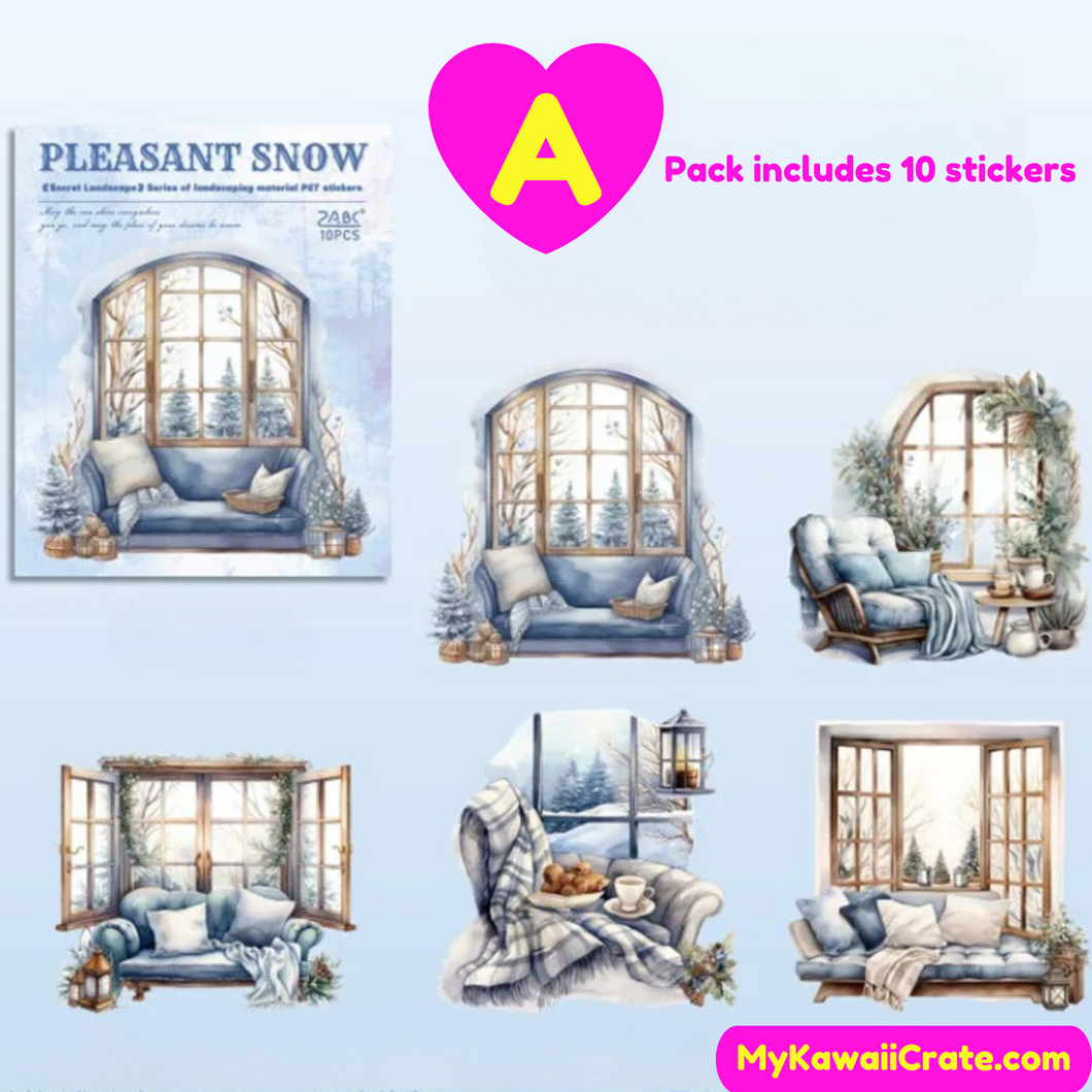 Lovely Secret Courtyard Shell Light Decorative Stickers 10 Pc Pack