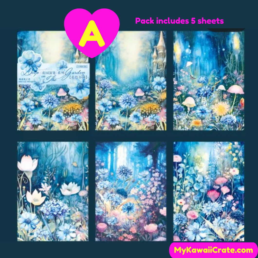 Magical Garden Shell Light Process Decorative Japanese Material Paper Stickers