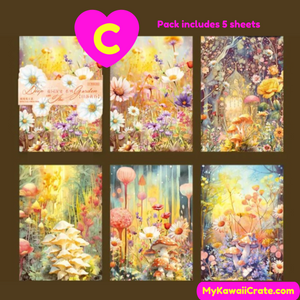 Magical Garden Shell Light Process Decorative Japanese Material Paper Stickers