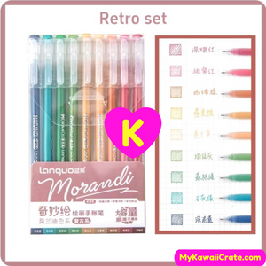 Retro colors gel pens