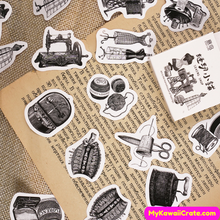 Retro Custom Style Tailor Shop Decorative Stickers 46 Pc Set