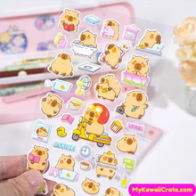 Puffy capybara stickers