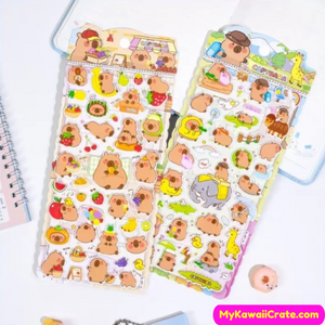 Capybara Puffy Stickers