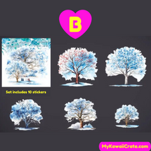 Vibrant Trees Shell Light Technology Waterproof Decorative Stickers 10 Pc Pack