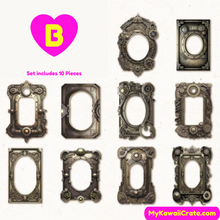 Vintage Brass Style Frames Decorative Material Paper 10 Pc Pack