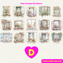 Vintage Style Tea in the Garden Shell Light Decorative Stickers 30 Pc Pack