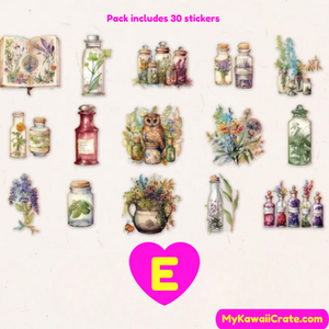 Vintage Style Tea in the Garden Shell Light Decorative Stickers 30 Pc Pack