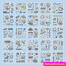 Kawaii Cat Rabbit Space Travel Adventures Decorative Stickers 100 Sheets Gift Set