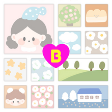 1100 Sheets Kawaii Cartoon Girl Bear Memo Notes Blocks Set