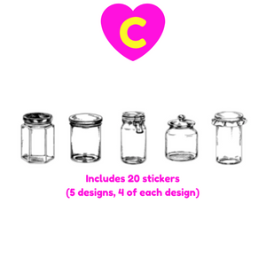 Collector Series Translucent Vase Jar Bottle Stickers 20 Pc Pack