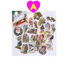 Christmas Time Angel Blessing Retro Style Stickers 24 Pc Pack
