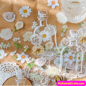 White Flowers Stickers
