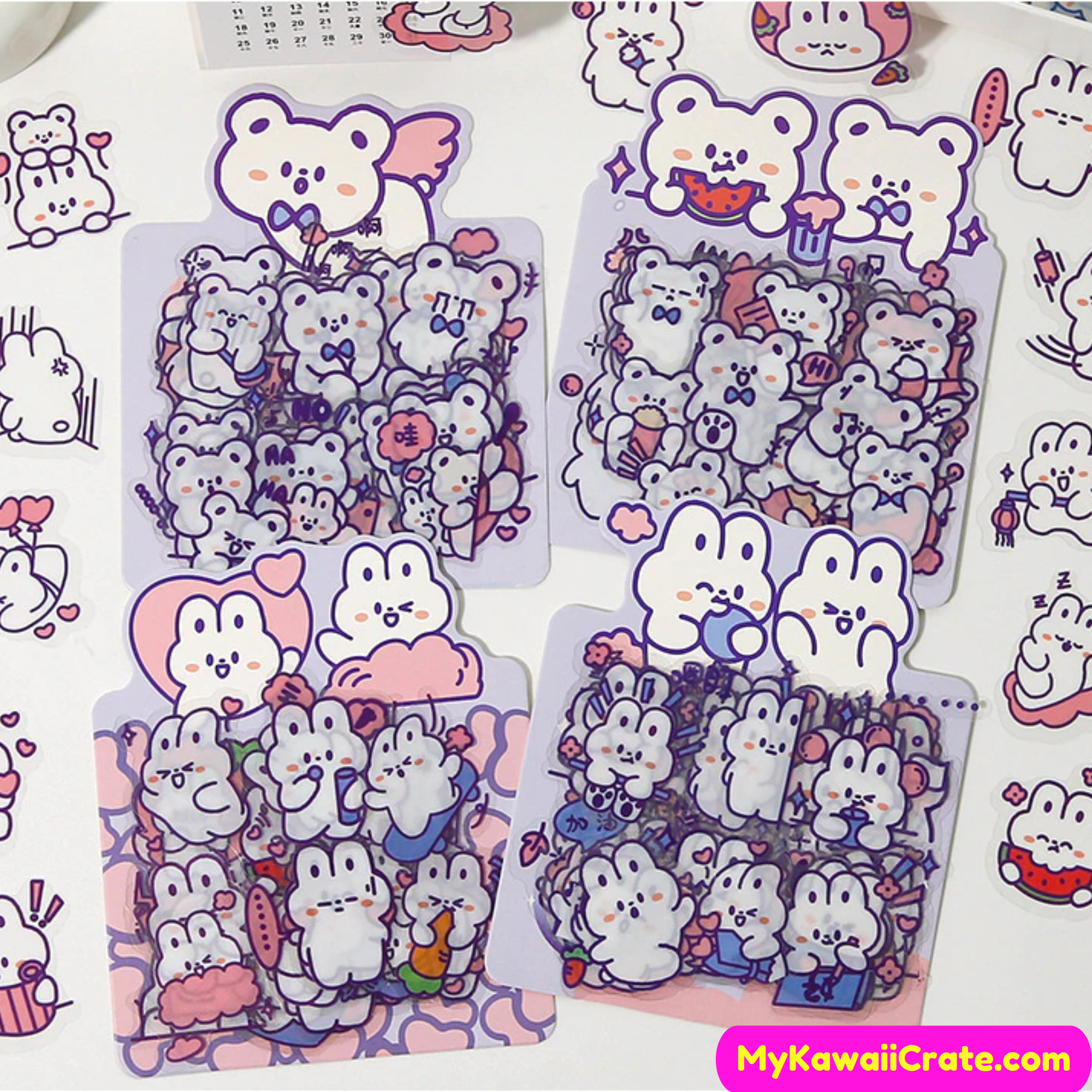The New 46pcs Cute Bear Kawaii Creative Mini Sticker Decoration