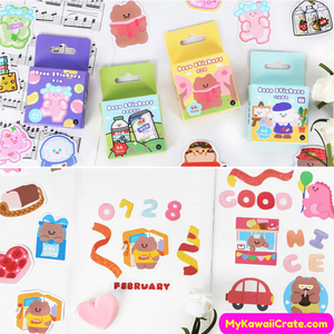 Kawaii Jellybean Animals Stickers 45 Pc Pack