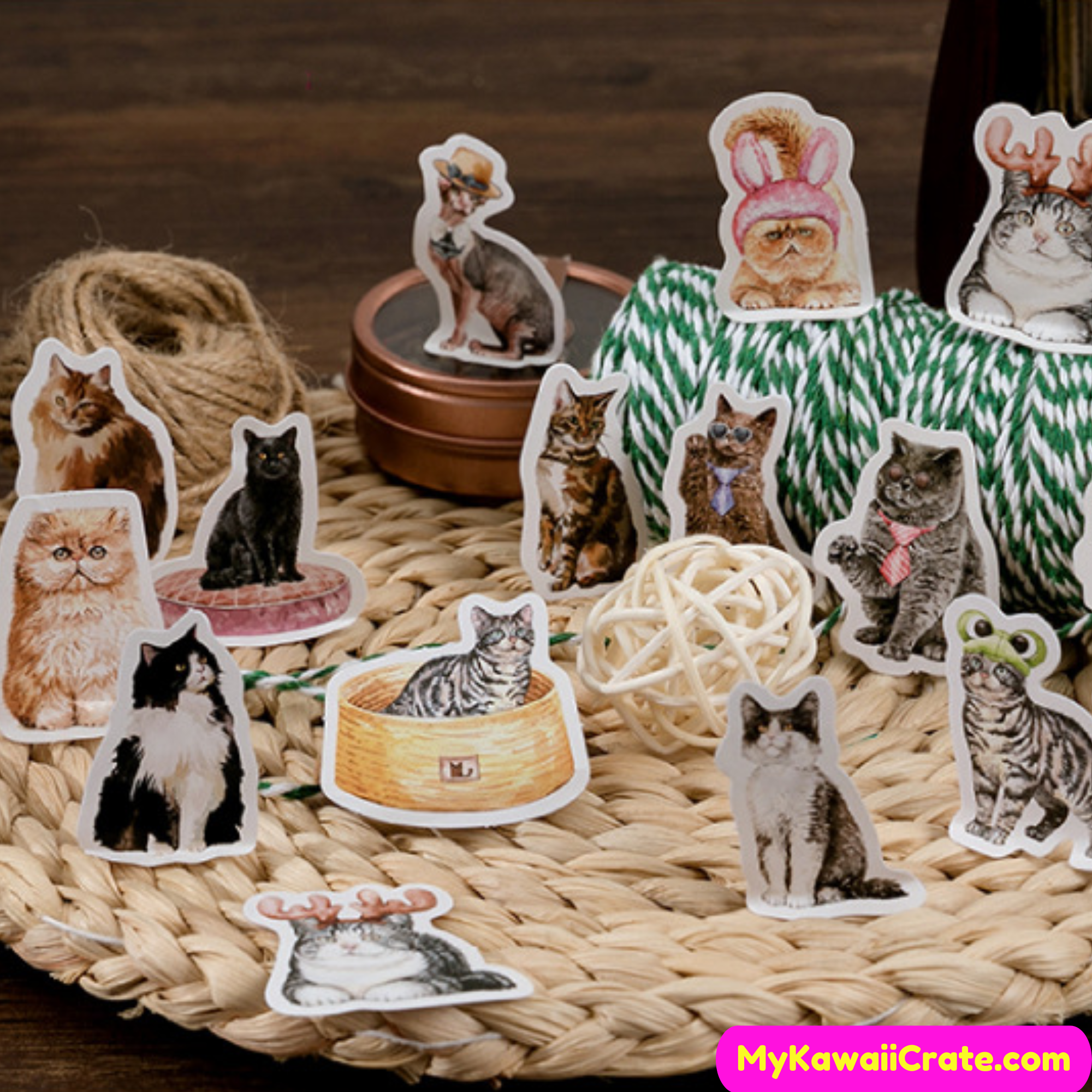 45pcs of Playful Cats Decorative Stickers - Kuru Store