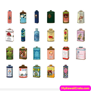 Retro Perfume Cans Decorative Stickers 45 Pc Pack