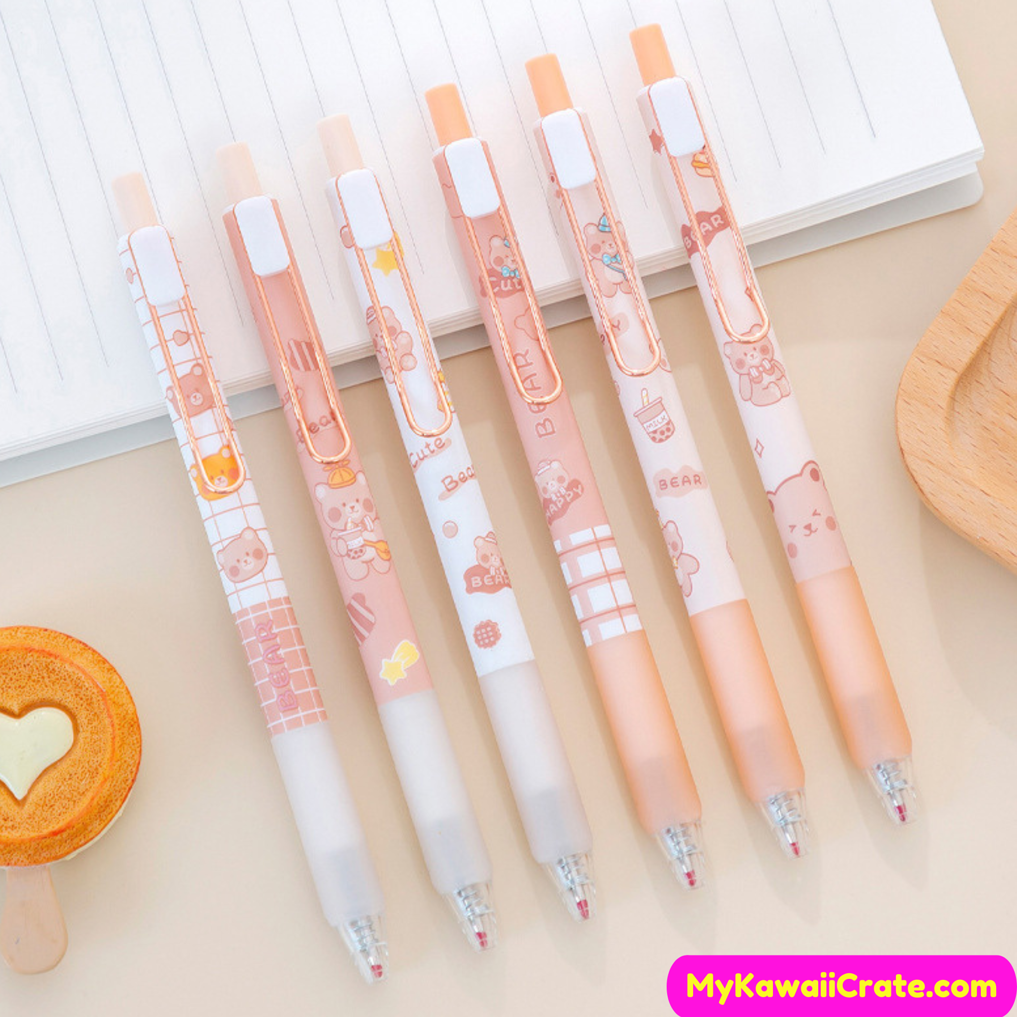 Kawaii Cartoon Animals Retractable Gel Pens, Cute Pen Set – MyKawaiiCrate