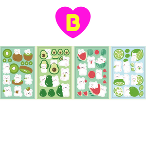 Fruit Loving Bear Stickers 4 Sheets Set