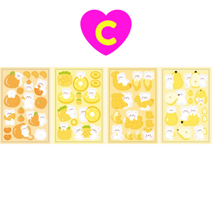 Fruit Loving Bear Stickers 4 Sheets Set