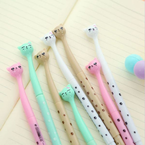 4 Pc Set Kawaii Adorable Cat Gel Pens